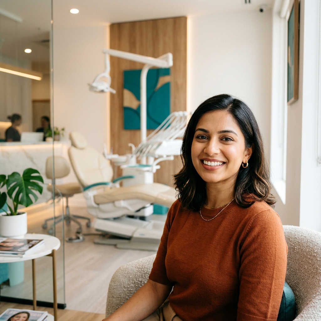 Happy patient smiling at Rama Dental Clinic